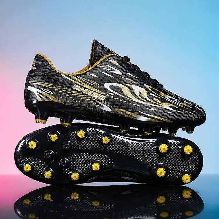 LONGDUIZHANG Soccer Shoes Unisex Low Top Orange Red/Black Gold/Black Sky Blue/White Gold-27