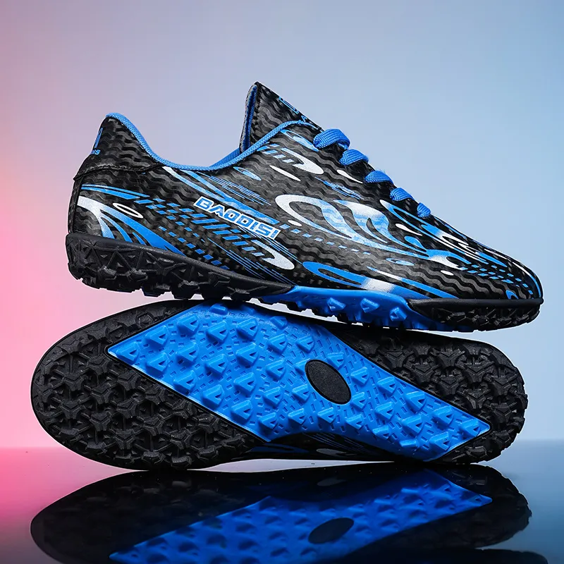 LONGDUIZHANG Soccer Shoes Unisex Low Top Orange Red/Black Gold/Black Sky Blue/White Gold-9