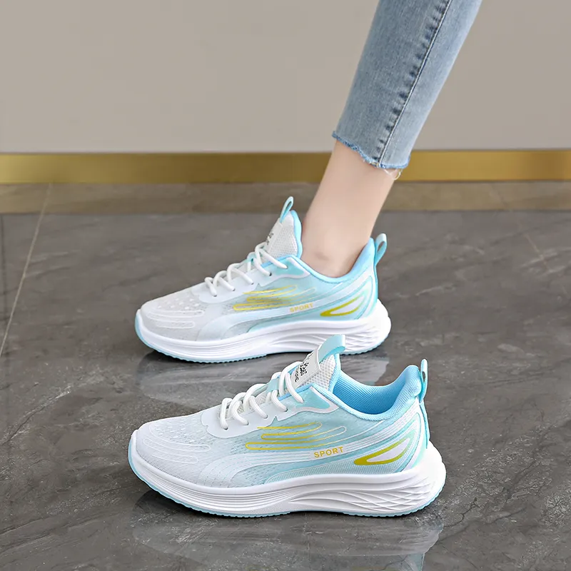 LONGDUIZHANG Running Shoes Women's Low Top Yellow/Pink/Purple-4