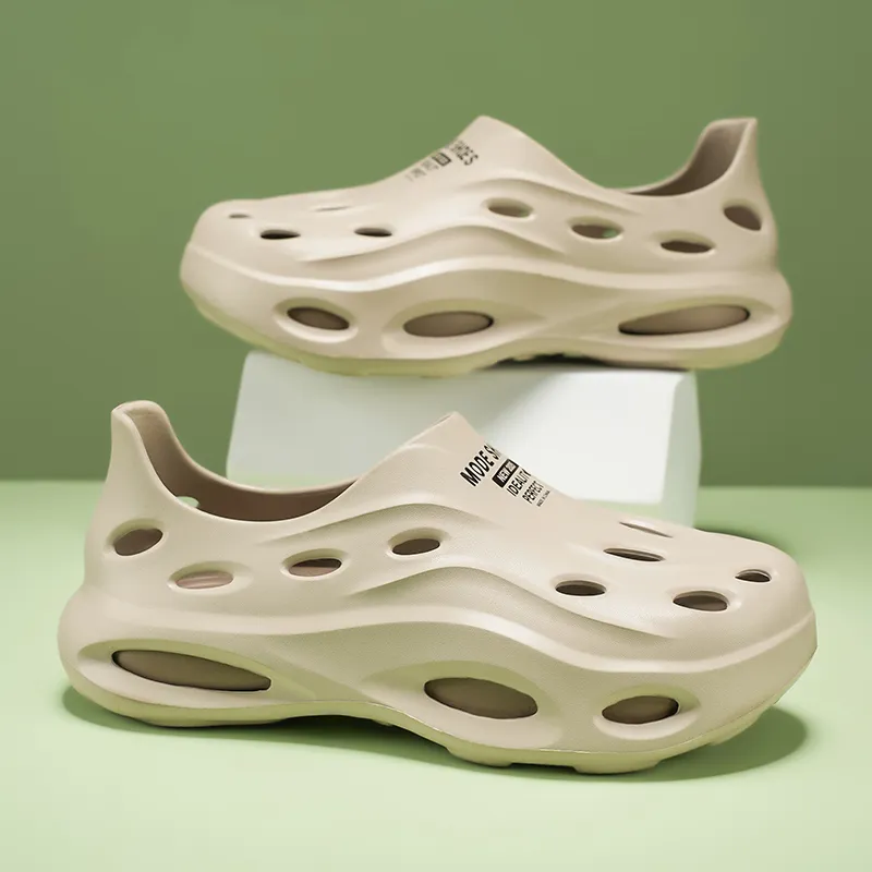 LONGDUIZHANG Clogs Unisex White Green-12