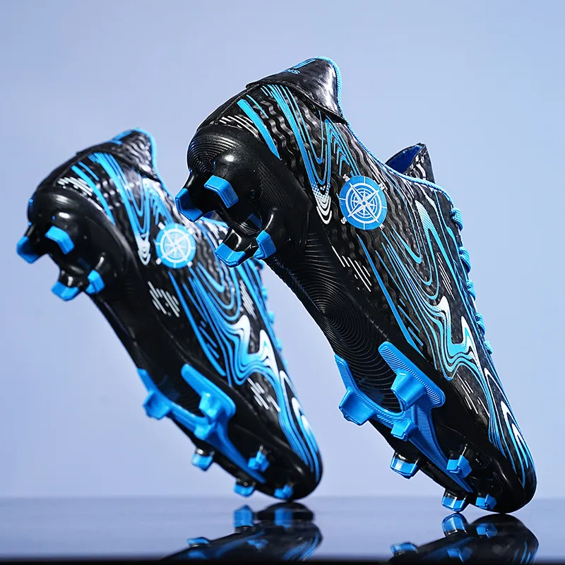 LONGDUIZHANG Soccer Shoes Unisex Low Top Black Sky Blue/Black Pink/White Moon/White Gold-14