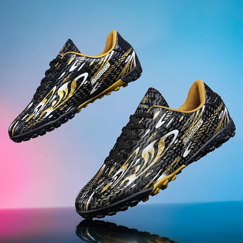 LONGDUIZHANG Soccer Shoes Unisex Low Top Orange Red/Black Gold/Black Sky Blue/White Gold-17