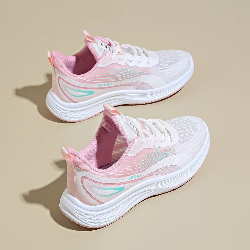 LONGDUIZHANG Running Shoes Women's Low Top Yellow/Pink/Purple-7
