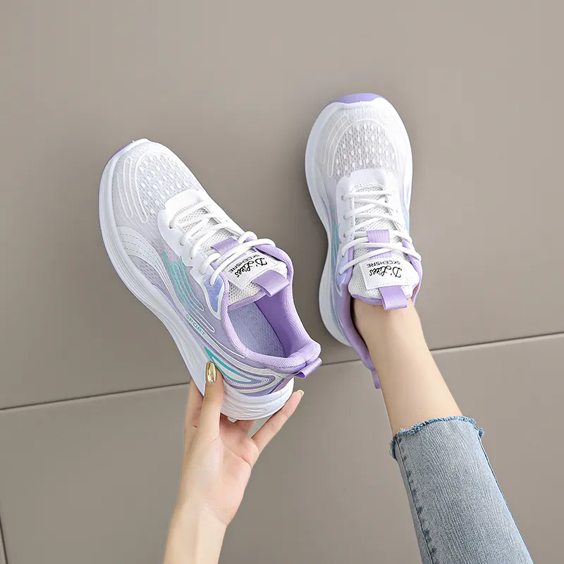 LONGDUIZHANG Running Shoes Women's Low Top Yellow/Pink/Purple-14