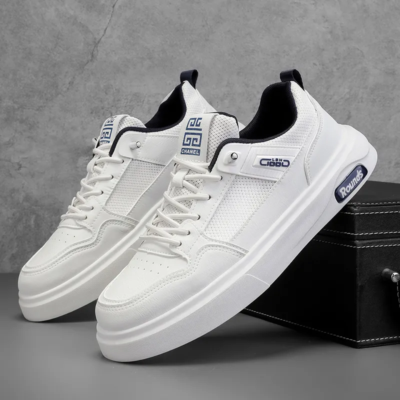 LONGDUIZHANG Running Shoes Men Low Top Beige Green/White Blue-8