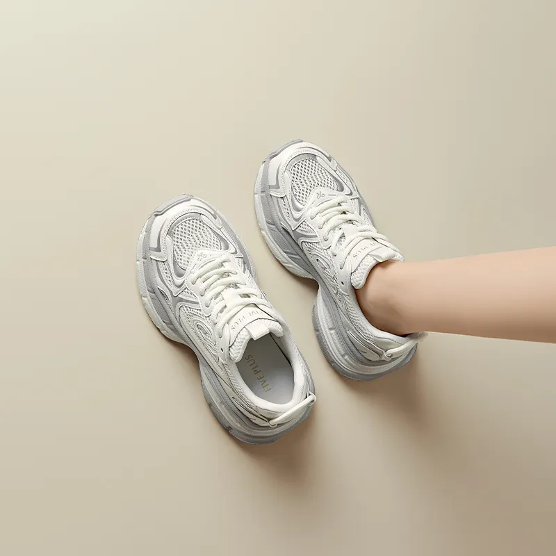 FIVE PLUS Shock Absorbing, Non Slip, Wear Resistant, Breathable And Lightweight Low Top Chunky Sneakers Women's-10