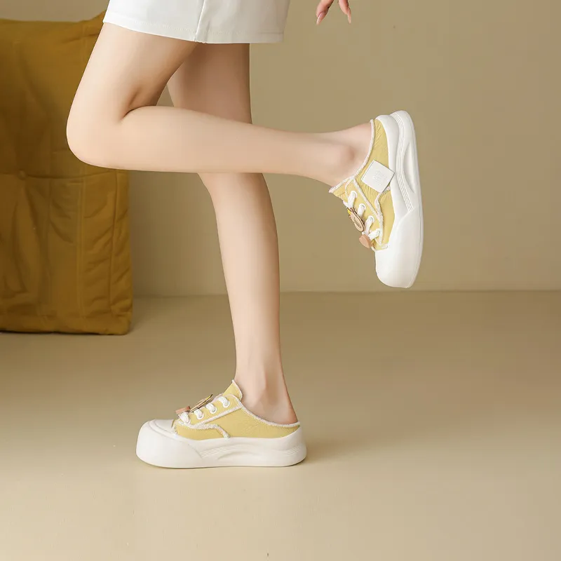 FIVE PLUS Slip Resistant Closed Toe Slippers Women's Yellow-7