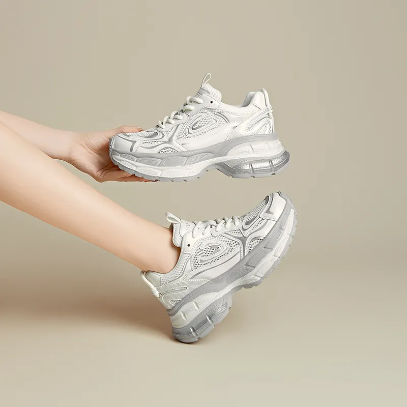 FIVE PLUS Shock Absorbing, Non Slip, Wear Resistant, Breathable And Lightweight Low Top Chunky Sneakers Women's-11