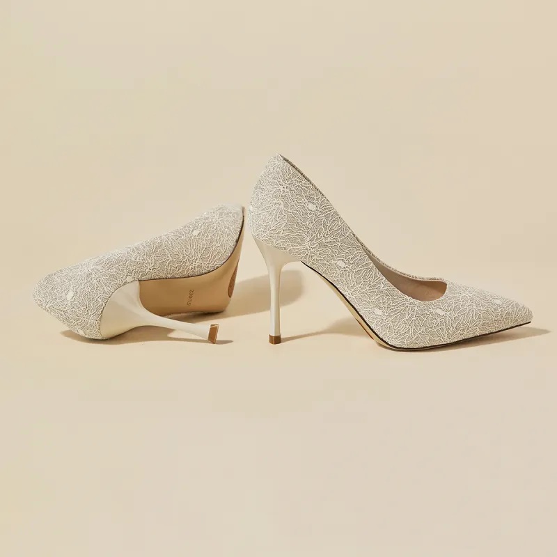 FIVE PLUS Slim Heel High Heels Women's-13