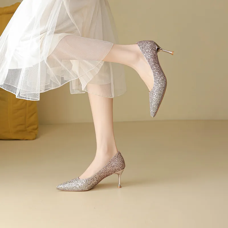 FIVE PLUS Slim Heel High Heels 7.5cm Women's-4