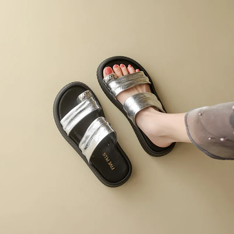 FIVE PLUS Rubber Sole Slip Resistant Slide Slippers Women's-2