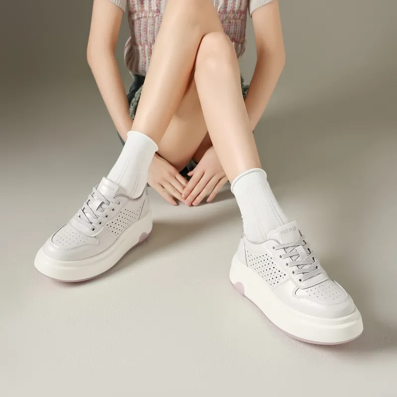 FIVE PLUS Anti Slip And Wear Resistant Height Increasing Low Top Skateboard Shoes Women's-11