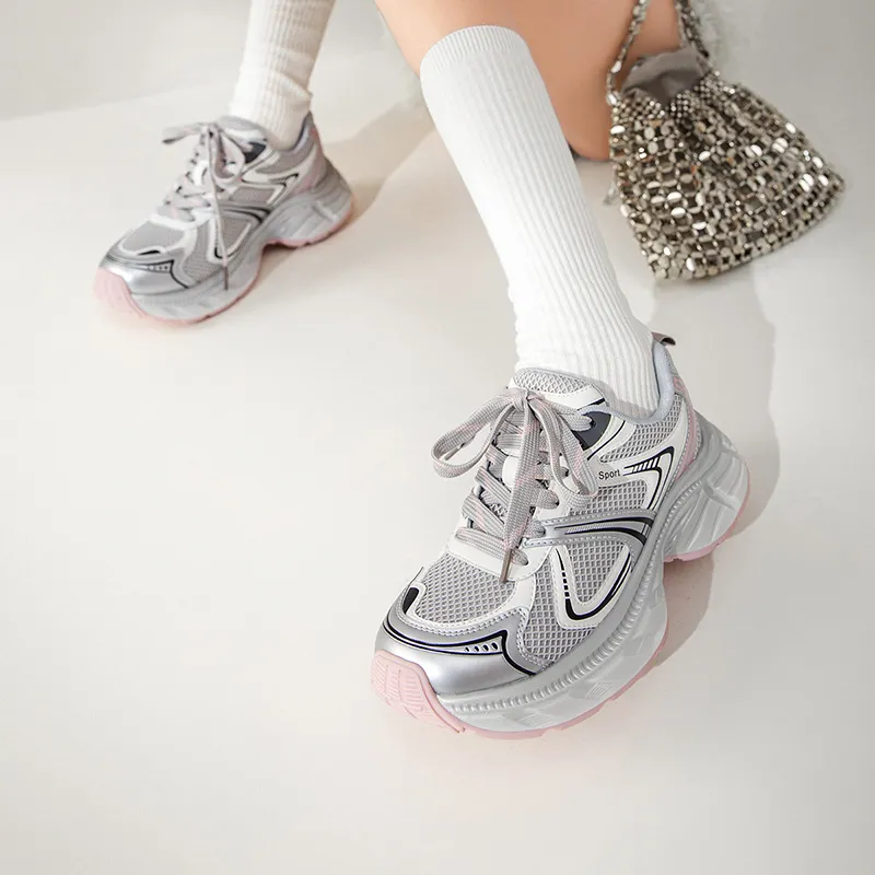 FIVE PLUS Anti Slip Wear Resistant Low Top Chunky Sneakers Women's-3