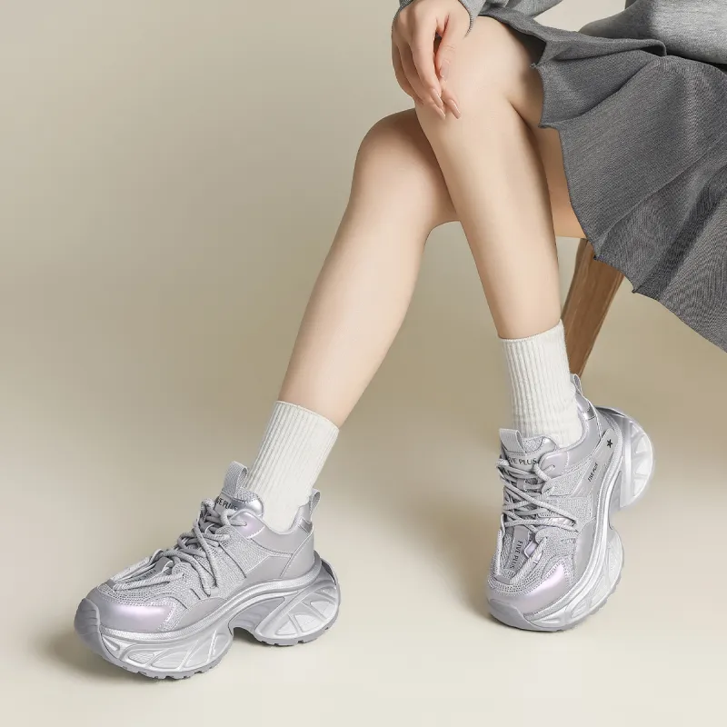 FIVE PLUS Anti Slip Wear Resistant Low Top Chunky Sneakers Women's-2