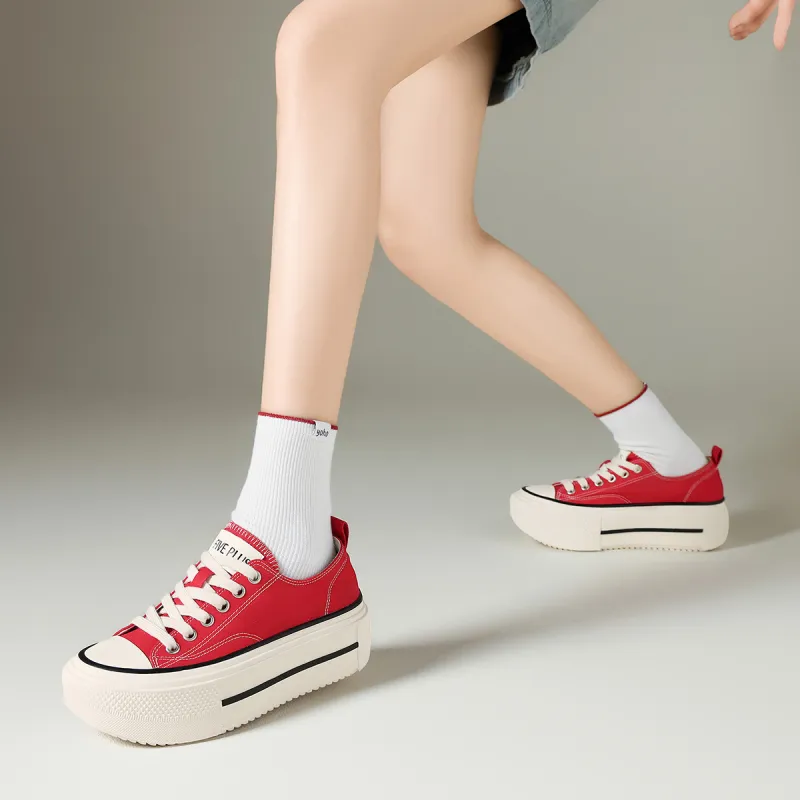 FIVE PLUS Height Increasing Low Top Skateboard Shoes Women's-8