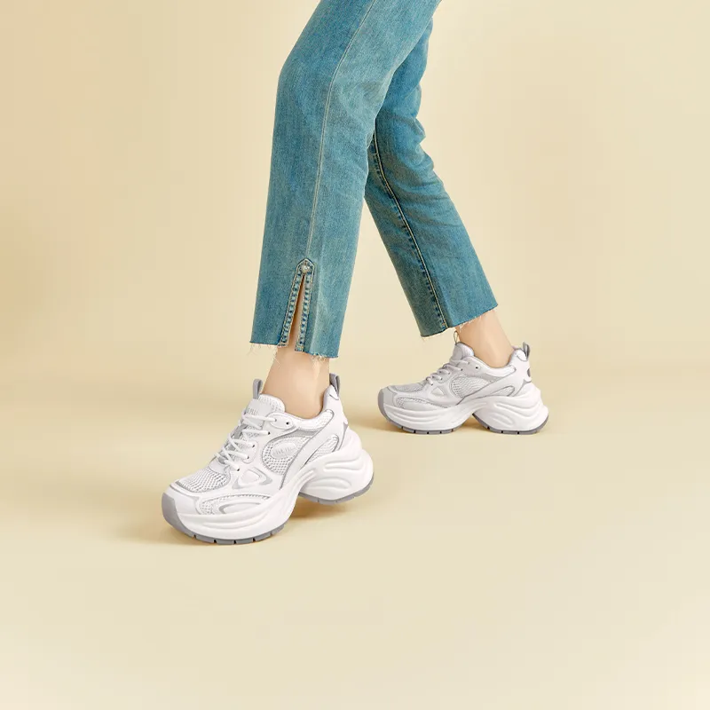 FIVE PLUS Anti-Slip Wear-Resistant Low-Top Chunky Sneakers Women's-4