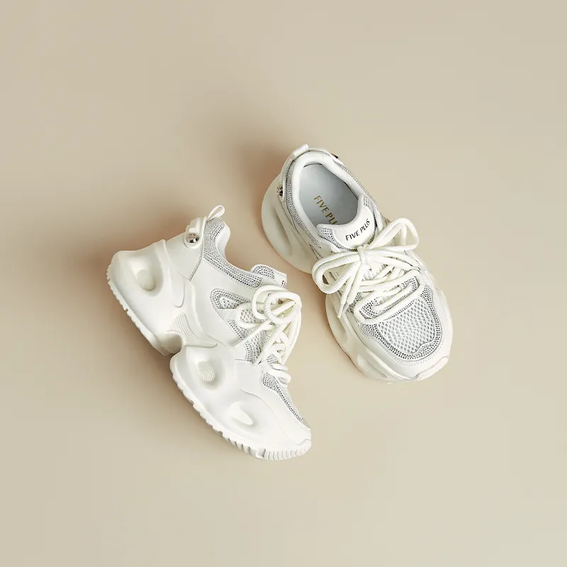 FIVE PLUS Cushioning Lightweight Height Increasing Low Top Chunky Sneakers Women's-9