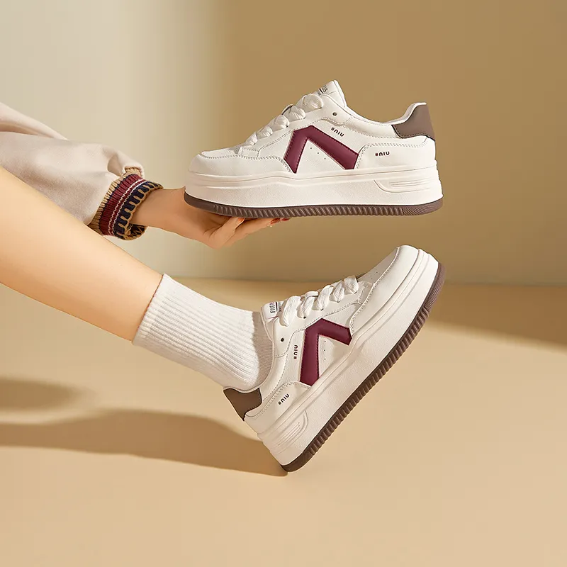 FIVE PLUS Height Increasing Abrasion Resistant Low Top Skateboard Shoes Women's-3