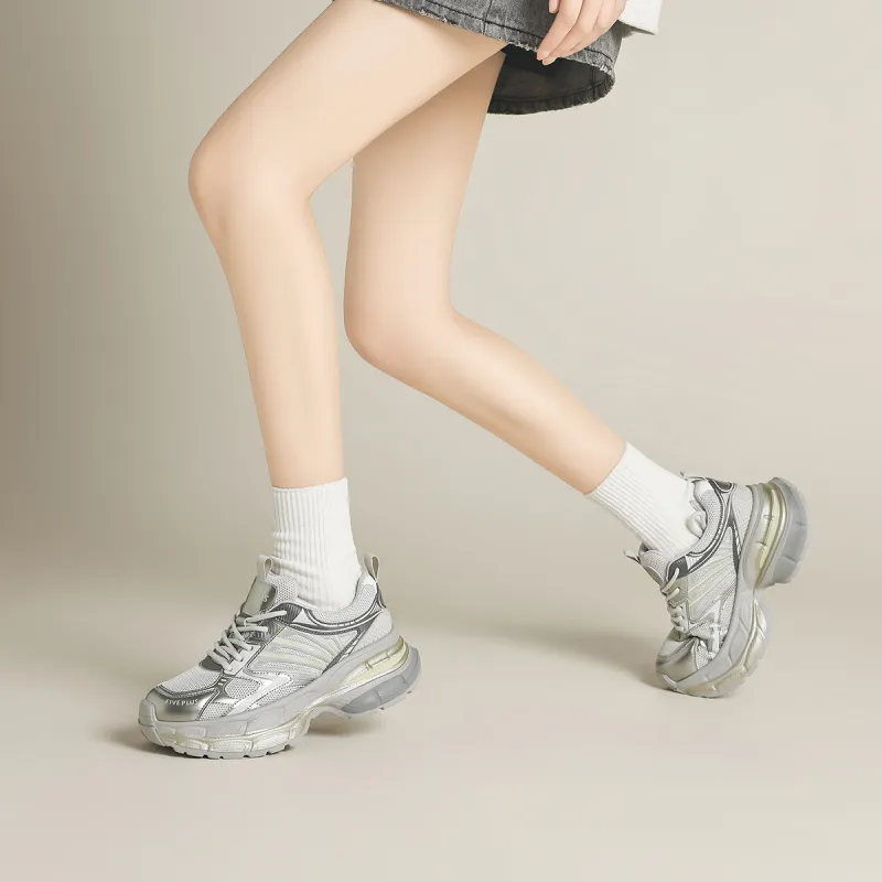 FIVE PLUS Low Top Chunky Sneakers Women's Apricot-5