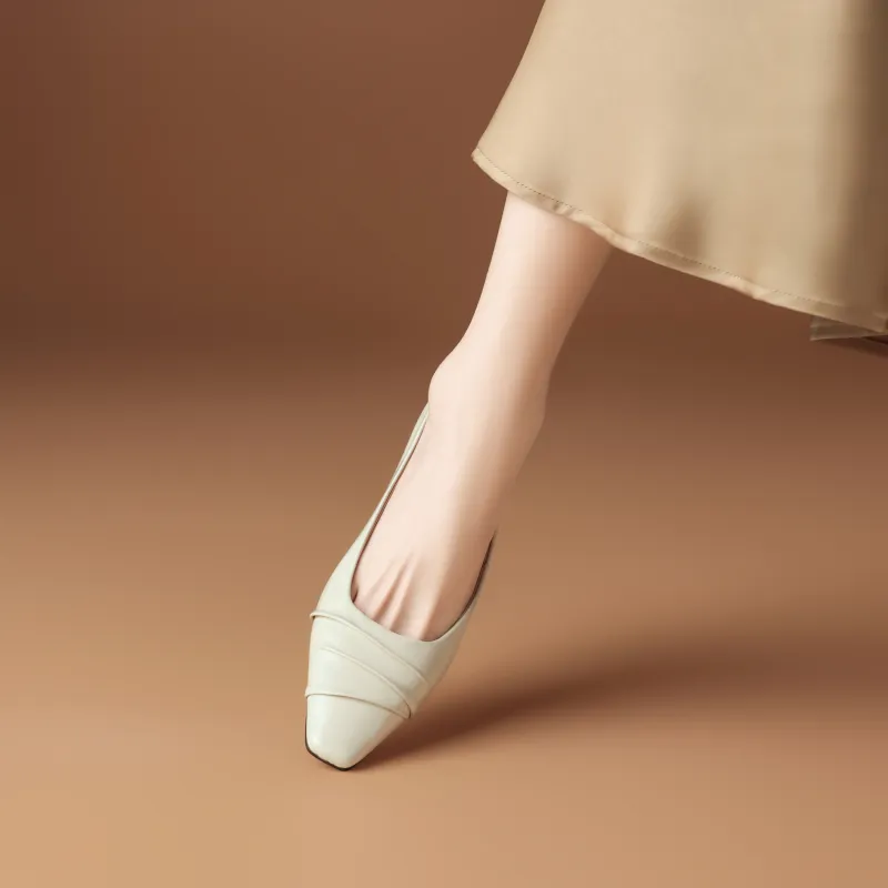 FIVE PLUS Chunky Heel High Heels Women's White-3