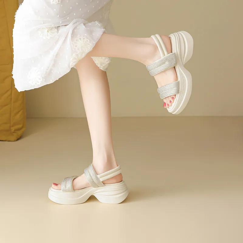 FIVE PLUS One Strap Sandals Women's Beige-5