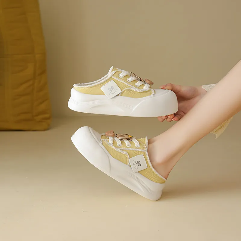 FIVE PLUS Slip Resistant Closed Toe Slippers Women's Yellow-5