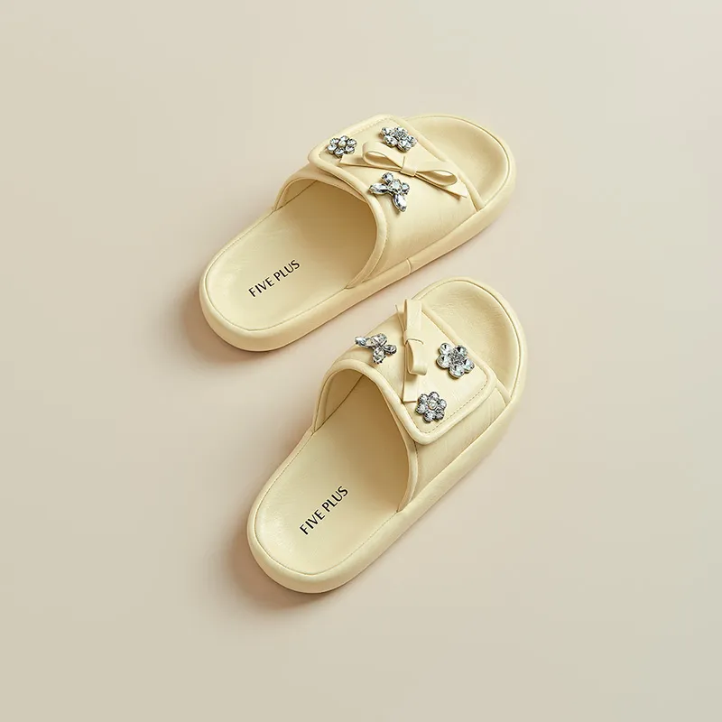 FIVE PLUS Rhinestone Slip Resistant Slide Slippers Women's-11
