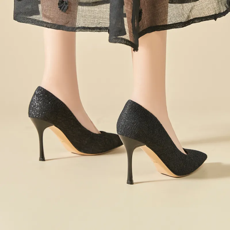 FIVE PLUS Slim Heel High Heels Women's-4
