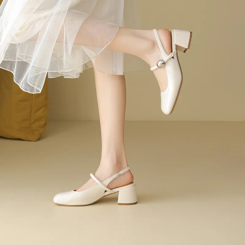 FIVE PLUS Chunky Heel High Heels 5cm Women's-6