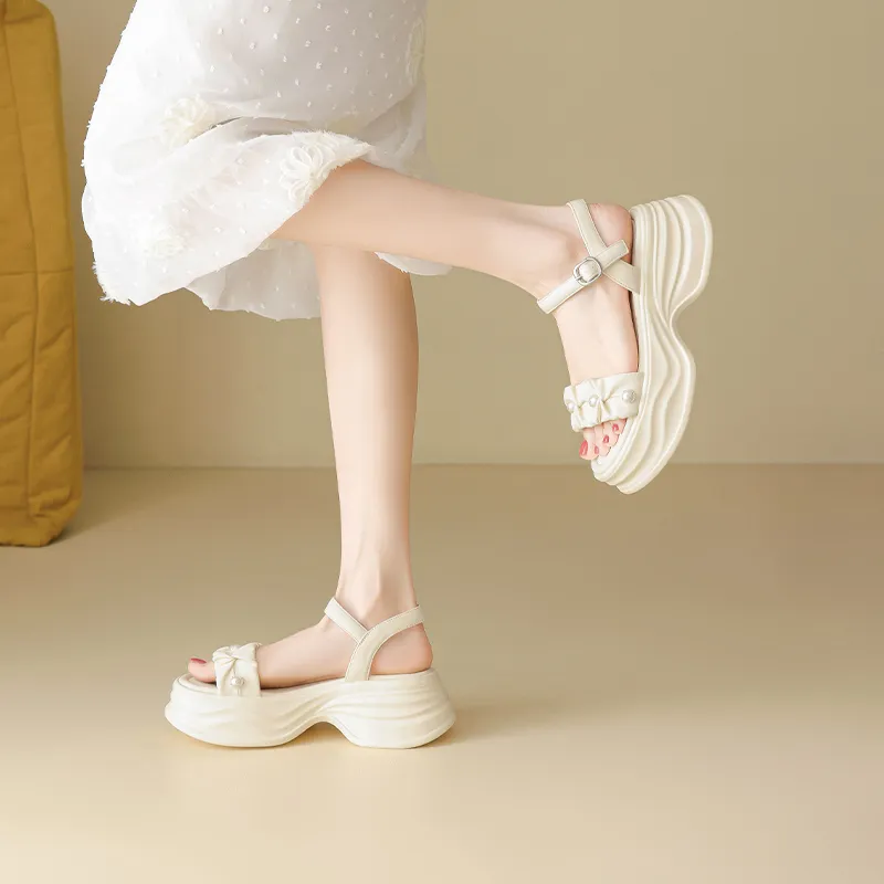 FIVE PLUS One Strap Sandals 6cm Women's Beige-5
