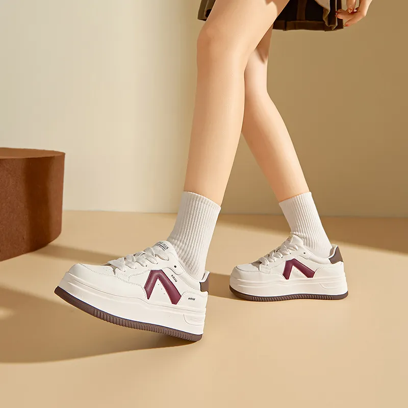 FIVE PLUS Height Increasing Abrasion Resistant Low Top Skateboard Shoes Women's-4