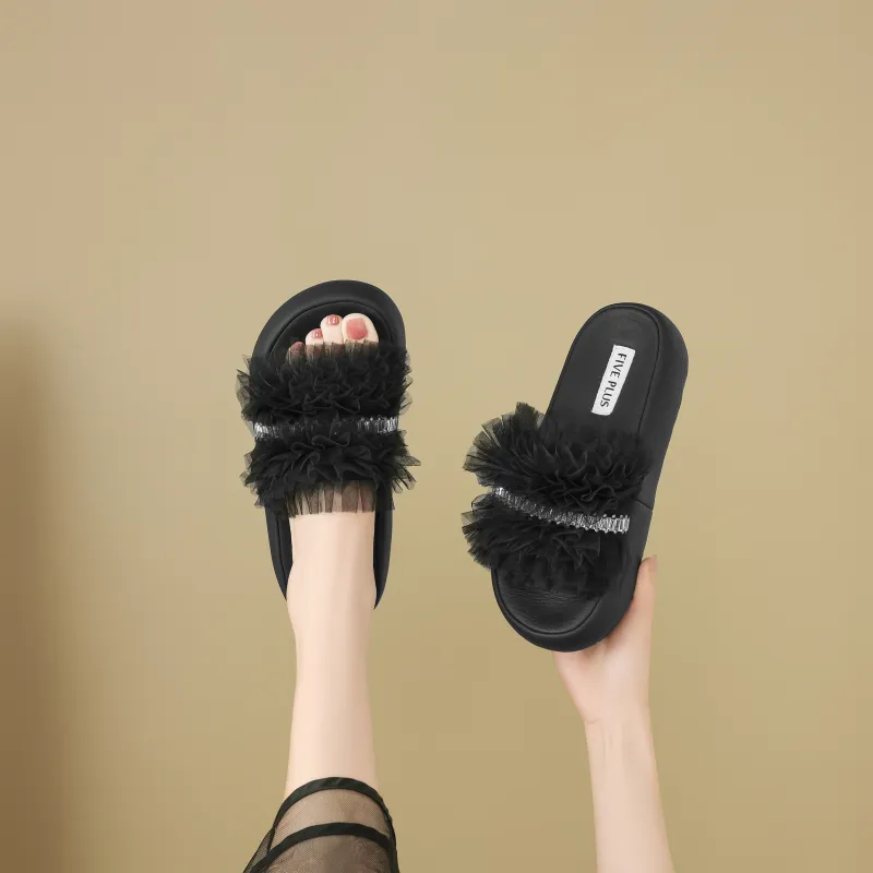 FIVE PLUS Slip Resistant Abrasion Resistant Slide Slippers Women's-9