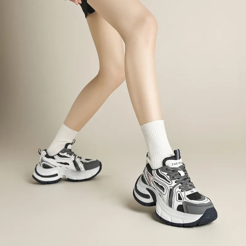 FIVE PLUS Anti Slip Wear Resistant Low Top Chunky Sneakers Women's-10
