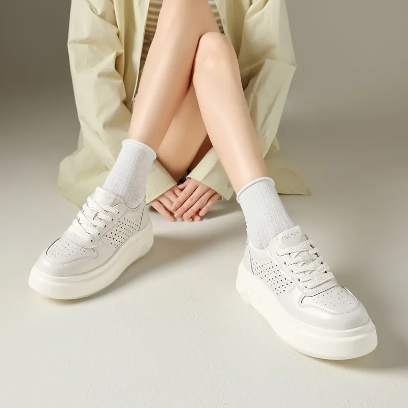FIVE PLUS Anti Slip And Wear Resistant Height Increasing Low Top Skateboard Shoes Women's-4