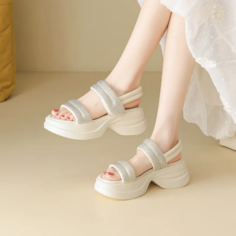 FIVE PLUS One Strap Sandals Women's Beige-4