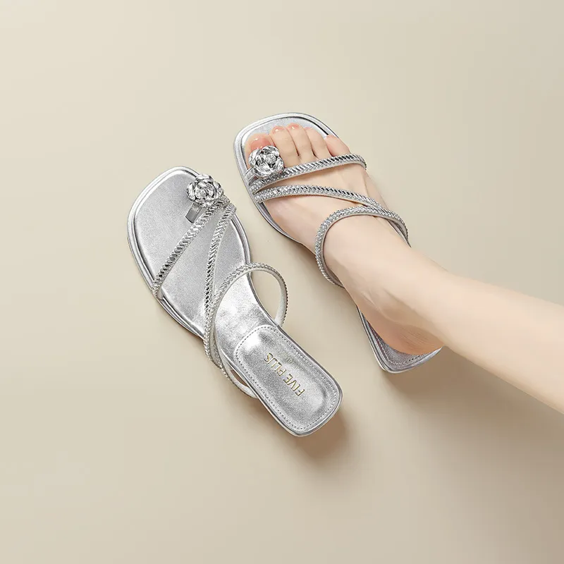 FIVE PLUS Rubber Sole Slip Resistant Slide Slippers Women's-9