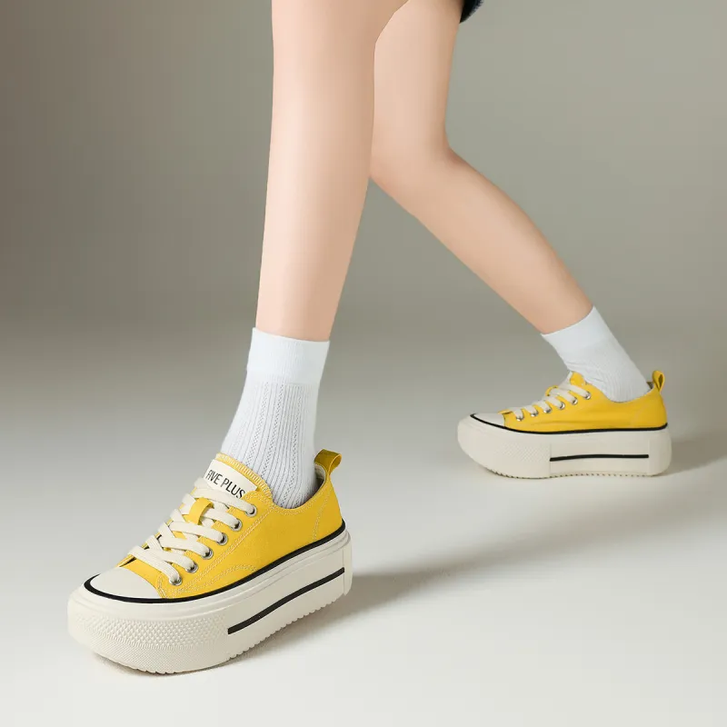 FIVE PLUS Height Increasing Low Top Skateboard Shoes Women's-2
