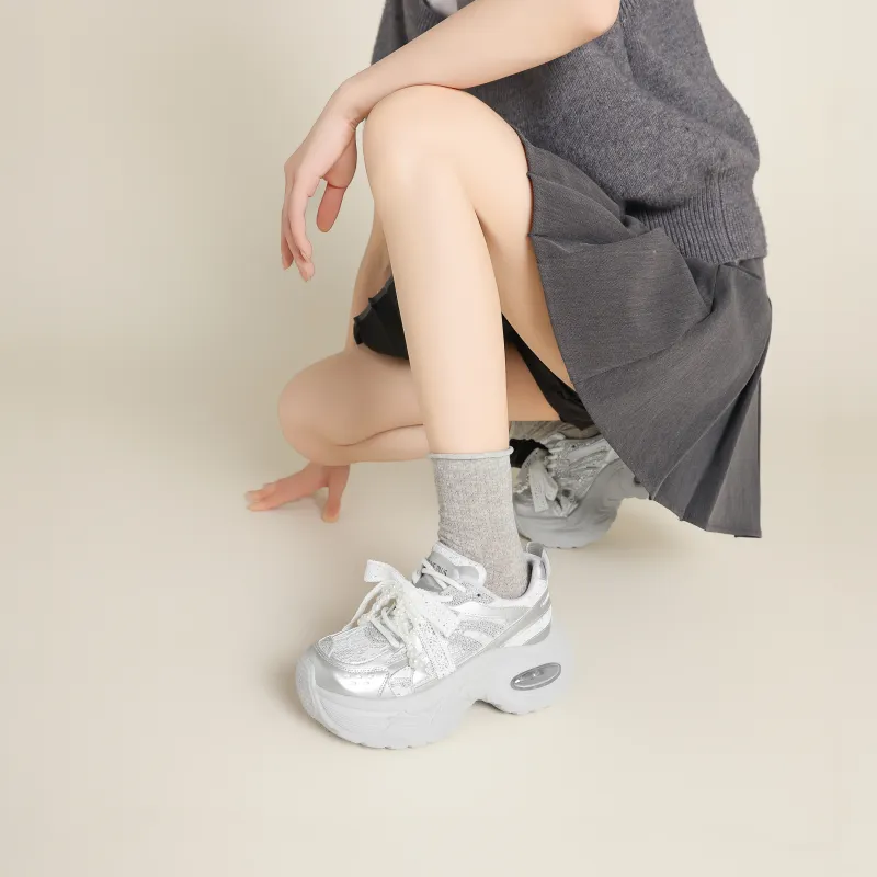 FIVE PLUS Cushioning, Slip Resistant, And Abrasion Resistant Low Top Chunky Sneakers Women's-11