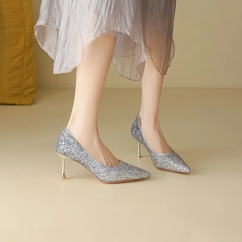 FIVE PLUS Slim Heel High Heels 7.5cm Women's-9
