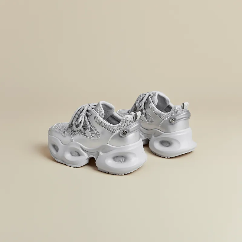 FIVE PLUS Cushioning Lightweight Height Increasing Low Top Chunky Sneakers Women's-2