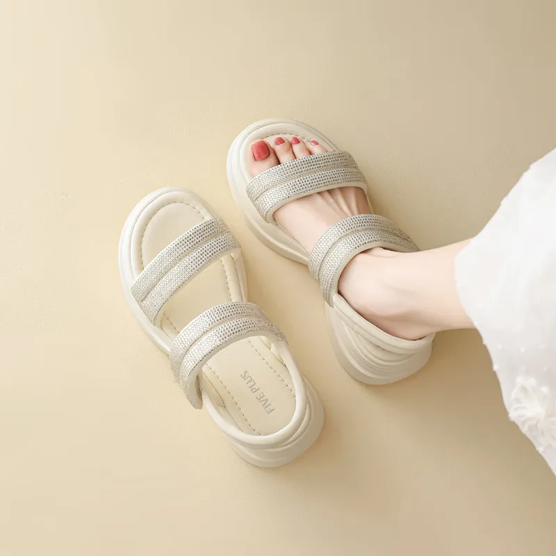 FIVE PLUS One Strap Sandals Women's Beige-2
