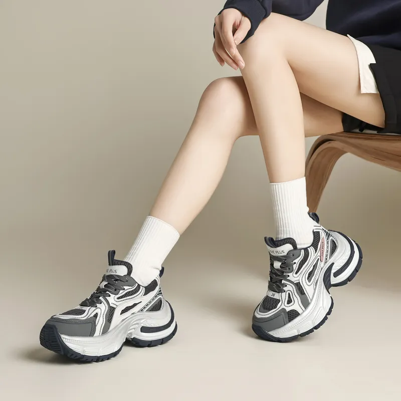 FIVE PLUS Anti Slip Wear Resistant Low Top Chunky Sneakers Women's-8