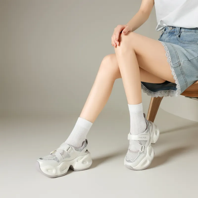 FIVE PLUS Anti Slip Wear Resistant Low Top Chunky Sneakers Women's-8