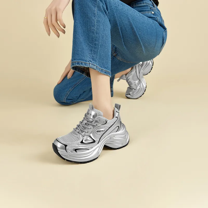 FIVE PLUS Anti-Slip Wear-Resistant Low-Top Chunky Sneakers Women's-10