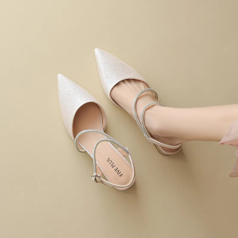 FIVE PLUS Chunky Heel High Heels 4.5cm Women's-9
