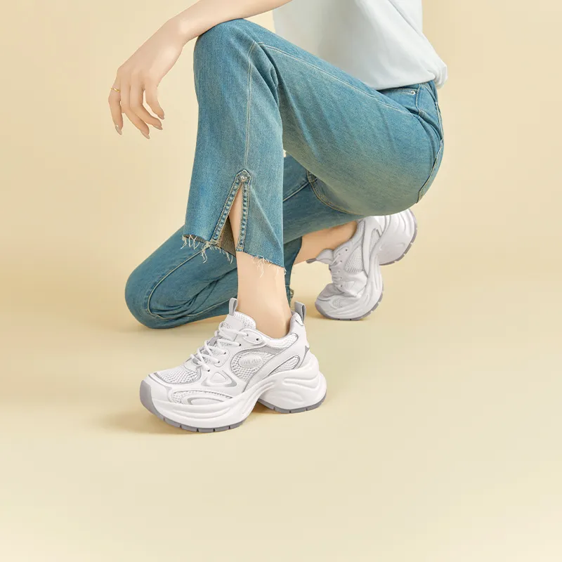 FIVE PLUS Anti-Slip Wear-Resistant Low-Top Chunky Sneakers Women's-5