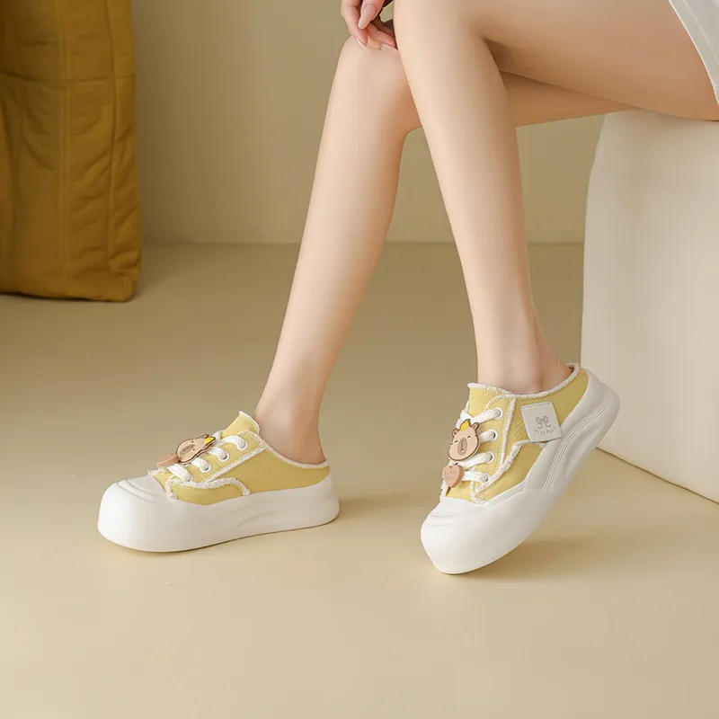 FIVE PLUS Slip Resistant Closed Toe Slippers Women's Yellow-6