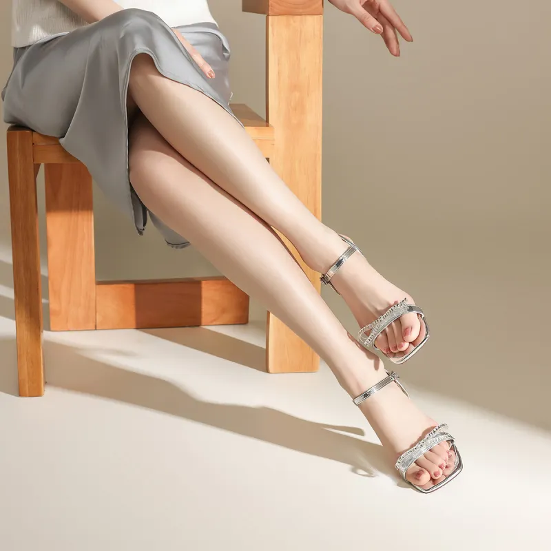 FIVE PLUS One Strap Sandals Women's Silver-2