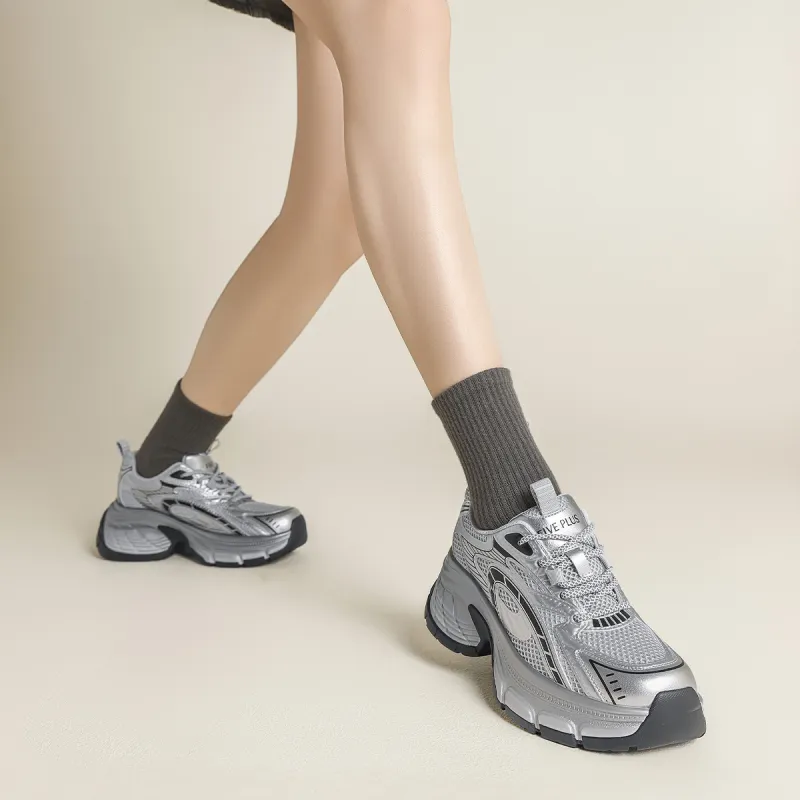 FIVE PLUS Anti Slip Wear Resistant Low Top Chunky Sneakers Women's-3