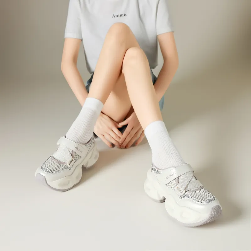 FIVE PLUS Anti Slip Wear Resistant Low Top Chunky Sneakers Women's-9